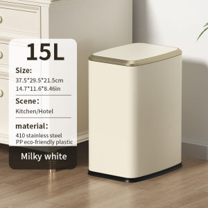 8L/15L square covered trash can high surface horizontal flip lid garbage basket suitable for bathrooms toilets bedrooms and living rooms