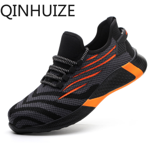QINHUIZE Steel toe cap work safety shoes men and women summer anti-smashing and anti-piercing safety protection work safety boots