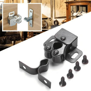 Furniture Door Stoppers Cupboard Cabinet Door Roller Latch Twin Double Catches Magnetic Suction Door Latch Switches Furniture
