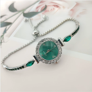 Womens Watch New Fashion Diamond Round Dial Watch For Women Free Adjustment Bracelet Watch Daily Waterproof