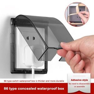 OKL9 Wall-mounted Switch Protective Cover Self-Adhesive 86 Type Protection Socket Power Outlet Supplies Plastic Splash-Proof Box Bathroom