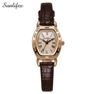 Sunlifex Jam Tangan Wanita Original Retro Tali Kulit Kuarsa Analog Jam Tangan Cewek
