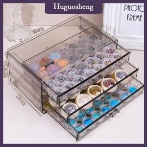 [huguosheng] Nail Polish dính lưu trữ hộp lưu trữ đồ trang sức hộp chia hộp trong suốt công suất lớn Nail Salon Máy tính để bàn lưu trữ hộp