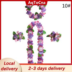 [COD] AqToCna Ship within 24 hours 4Pcs set Hawaiian Flower leis Garland Necklace DIY Decoration Fancy Dress Party