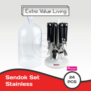 YOSHIKAWA Sendok Makan Stainless Sendok Set 24 Pcs Sendok Garpu Set Cutlery Set EVL-9502