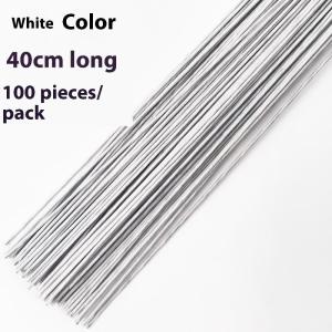 【Fast Delivery | Local Stock】 100Pcs 40cm Floral Wire Stems Artificial Green Flower Stem DIY Floral Material Wire Stem Accessoies Wedding Home Decor