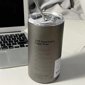 Ly Cốc Giữ Nhiệt Inox 304 Iced Americano 600ml Kèm Ống Hút Giữ Nhiệt Tốt Nắp Chống Tràn