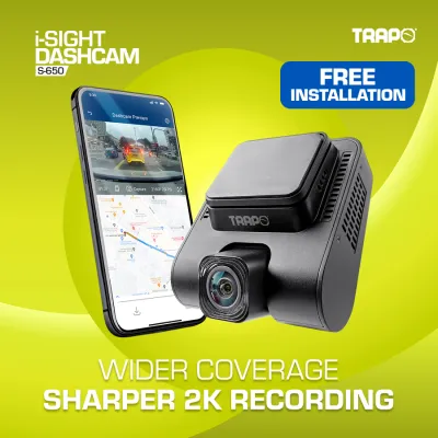 [Exclusive Deal]Trapo i-Sight Dashcam S-650 | Free Rear Camera | Free Hardwire Kit | Free Installation worth to $50!