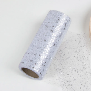 26cm Christmas Ribbon For Christmas Tree Decoration Mesh Ribbon Roll For Packaging Xmas Tree