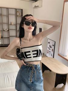 M48. Áo ống nữ áo croptop thun gân in chữ có sẵn đệm ngực áo kiểu nữ đẹp sang chảnh 2022 (có sẵn - freeship)