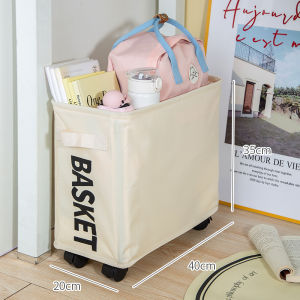 Foldable Laundry Basket with Wheels Waterproof Space Saving Large Household Laundry Hamper with Handle Dirty Clothes Laundry Bag Toy Storage Bucket Clothes Sock Bin Storage