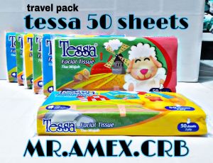 tissue tessa travel pack 50 sheet/tissue tessa travel pack 50 sheet