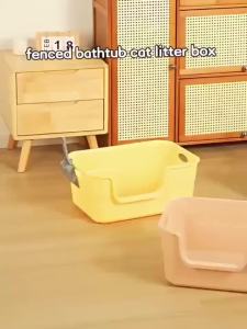 READY STOCK!Cat Litter Large Fully Enclosed Cat Toilet with FREE Scoop Splash Proof Cat Potty猫砂盆