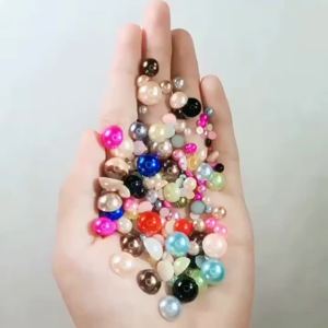 Flat‑Back Half Round ABS Imitation Pearls Mixed Size 2‑10mm DIY Nail Art Phone Case Handcraft Decor Beads