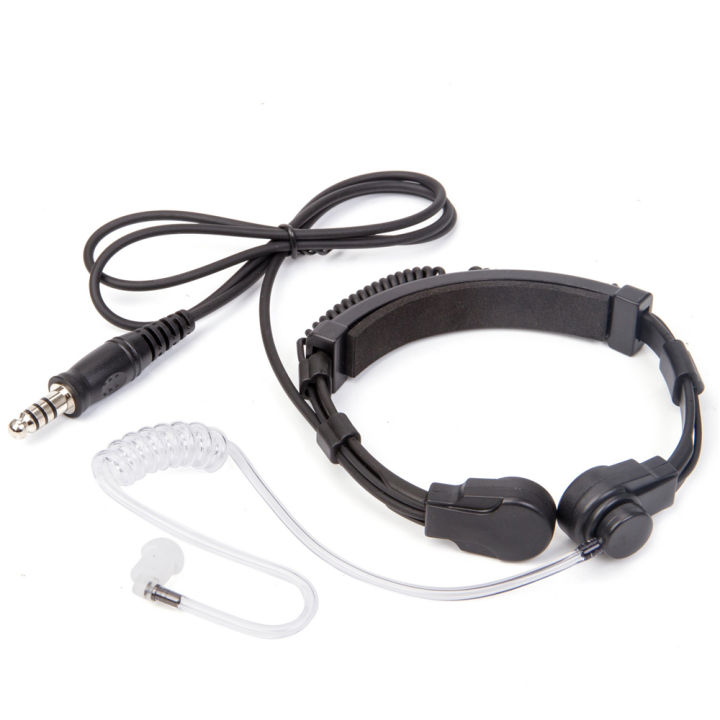 Telescopic Heavy Duty Tactical Throat Vibration Mic Headphone Headset Microphone NATO Plug for Radio