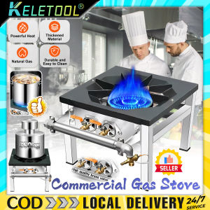 Commercial Low Stockpot Stove Stainless Steel Gas Stove Single Burner Doublering Low Soup Stove Cooktop Dapur Gas 商用炉