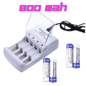 BISA COD - Doublepow Charger AA AAA 6 slot + 6 PCS Baterai Recharge AA DB-B06