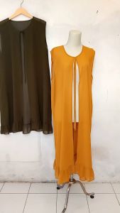 Long outer wanita korean style hijab Outer cardigan polos long outer ceruty babydoll premium