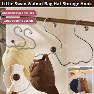 Little Swan Walnut Bag Hat Storage Hook Anti-Slip Hat Camisole Towel Hanging Rack Space Saving Dormitory Wardrobe Hooks 包包帽子收纳挂钩