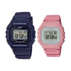 JAM TANGAN COUPLE ORIGINAL CASIO W 218H 2A WITH CASIO W 218HC 4A STANDARD - Biru Dan Pink - Resin - Jamdunia / Jam dunia JD18 + JAM COUPLE ORIGINAL CASIO W-218H-2A WITH CASIO W-218HC-4A JAM TANGAN PASANGAN CASIO ORIGINAL