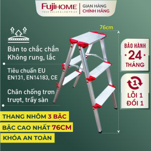 Thang ghế nhôm 3 - 6 bậc chữ A Nhập Khẩu xếp gọn  Thang chữ A gia đình đa năng FUJIHOME gấp gọn step ladder