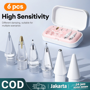 (BISA COD)  Tip Nib for Apple Pencil Tip 1st 2nd Generation 1 2th Gen Pencil Replacement Tip 2H 2B 4.0 Transparent Nib 6PCS