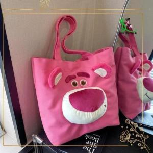 Túi Xách Tay Bằng Vải Canvas Cỡ Lớn In Hình Gấu Dâu Tây Dễ Thương Thời Trang Dành Cho Học Sinh YB2 BY2 - Life Style 4U