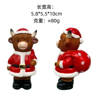 AU New Nutcracker Guard Highland Cow Home and Outdoor Resin Crafts Decorative Pieces Creative Ornaments