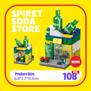 LELE Brand Commercial Mini Street full Set 8 in 1 City Series Building Blocks Toys for Kids