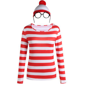 British animated character the clever Wally Wheres Wally Matching Halloween costumes for parents and children cosplay Costume
