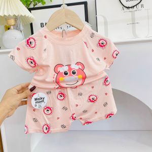 Đồ bộ Cộc Tay bé trai bé gái Vải Thun Lạnh Minky  mềm mại mát rượi cho bé mặc mùa hè size 6-17kg