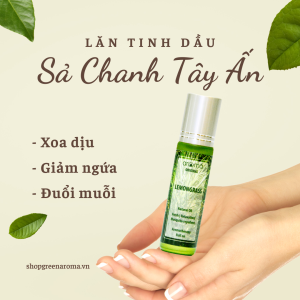 Dầu Lăn Aroma Sả Chanh Tây Ấn thơm thảo mộc thư giãn 10ml