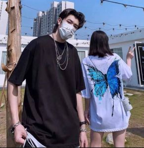 Áo Thun Nam Nữ Form Rộng Hàn Quốc In Hình Cánh Bướm Sắc Màu Độc Đẹp Vải Dày Mịn Thoáng Mát Thiết Kế Thời Trang Kiểu Dáng Năng Động Trẻ Trung ( trắng )