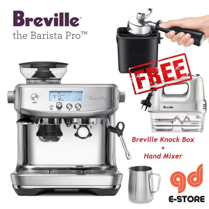 Breville the Barista Pro™ BES878 Stainless Steel Silver Sea Salt Smoked ...