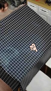 PEVA Waterproof Table Cloth Plaid Dustproof Rectangle Table Cover