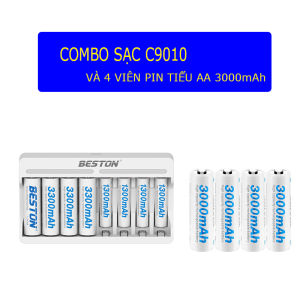 Bộ Sạc Pin Tiểu AA/AAA C9010 Beston 8 Khe tự ngắt thông minh Sạc Nhanh 1800mA Pin Sạc 1.2V Dung Lượng Cao