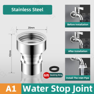 Washing Machine Brass Water Stop Joint Easy To Install Water Stop Valve Garden Outdoor Hose Quick Connector Pipe