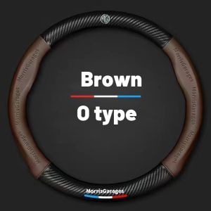 High quality Car Carbon Fiber Leather Steering Wheel Cover Suitable 36~39CM Auto Steering Wheel Protective Cover For MG  TF ZR EV GS EZS RX5 ZT 3SW Saloon ZS MG3 MG5 MG6 GT HS