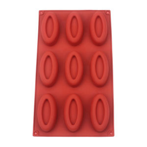 Bán chạy nhất Khuôn làm bánh silicon tự làm 9 lỗ Bánh gạo hình bầu dục Thạch Pudding Bánh sô cô la Dụng cụ trang trí bánh nướng Khuôn nhà bếp 2026