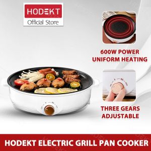 HODEKT Mult Electric Grill Pan Electric Frying Cooker Easy To Clean Non-Stick Pan Multi-cooker