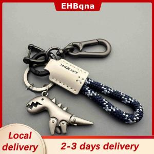 [COD]  HOT SALE Ship within 24 hours Motorcycle Decoration Accessories Little Dinosaur Car Keychain Single Leather Woven Rope Metal Keychain Handbag Pendant