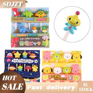 SDJZT 6 8 cái nĩa trái cây đồ ăn vặt động vật hoạt hình đồ ăn vặt đồ tráng miệng bánh ngọt đồ trang trí hình động vật