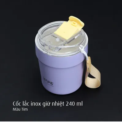 Cốc lắc inox giữ nhiệt 240ml iMat