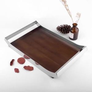 xpkQ Walnut Wooden Tray Luxury Perfume Makeup Storage Trays Jewelry Coffee Tea Plates Home Kitchens Storage Organization Accessories T4N8K