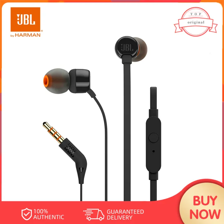 JBL T110 Wired Earphones Stereo Music Deep Bass