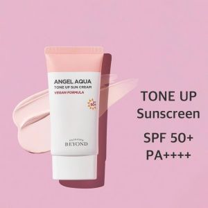 Kem chống nắng angel aqua cấp ẩm nâng tone Beyond Angel Aqua Tone-up Suncream 50ml - - Giúp  hiệu quả chống nắng SPF 50+ PA++++ Từ các hoạt chất hữu cơ và vô cơ  - Hỗ trợ da sáng hồng tự nhiên che khuyết điểm trên da che đốm nâu bật tông da rạng rỡ
