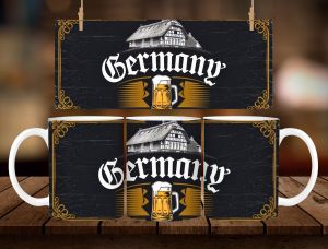 Germany Souvenir Mug 11oz with Gift Box – Vintage Design Ceramic Coffee Mug | Travel Souvenir Gift