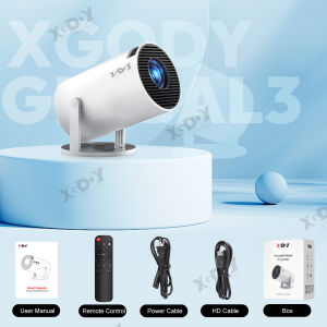 XGODY Smart Projector HY300 Pro Gimbal 3 H726 Portable Adjustable Android 11 Version HD 1080P 4K WiFi LED Projectors for Home Theater