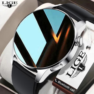 LIGE jam tangan smart watch neweset asli Layar sentuh penuh bluetooth call anti air Baja tahan karat jam tangan pria kebugaran for Android & ios+Kotak