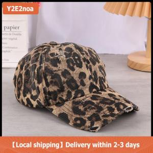 【Local shipping】 New Leopard Print Vintage Washed Cotton Baseball Cap Women Hip Hop Ponytail Outdoor Sport Hats Accessories